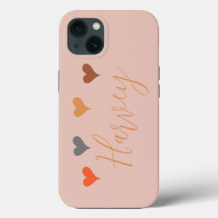 Boho harten met naam op maat iPhone 13 hoesje