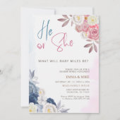 Boho He Ou She Gender Reveillez Invitation (Devant)