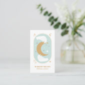 Boho Healing Hand Celestial Moon Tarot AQUA Visitekaartje (Staand voorkant)