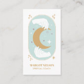Boho Healing Hand Celestial Moon Tarot AQUA Visitekaartje (Voorkant)