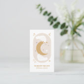Boho Healing Hand Celestial Moon Tarot Paarse Visitekaartje (Staand voorkant)