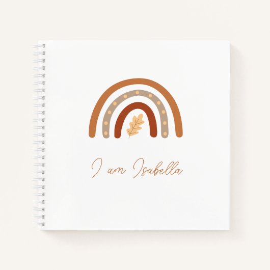 Boho Heart and Leaf Rainbow Kids "I am" Carnet (Devant)