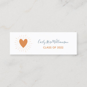 Boho Heart Cute Girly Afstuderen Name Calling Card Contactkaartje