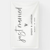 Boho Heart, gewoon gehuwd met autobanner, gebarent Spandoek (Verticaal)