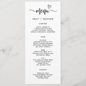 Boho Heart Script Typografie Wedding Menu Kaart (Voorkant)