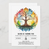 Boho heilige boom verjaardag kaart (Voorkant / Achterkant)