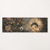 Boho Hemel Zon Maan Bloementuin Yogamat (Voorkant (horizontaal))