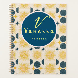 Boho Hemel Zon Maan Monogram Script Planner