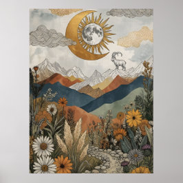 Boho Hemelgeit Eclipsmaan Poster