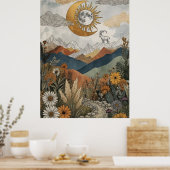 Boho Hemelgeit Eclipsmaan Poster (Keuken)