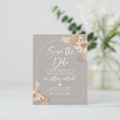 Boho Herbe de Pampa Gris Beige Save The Date (Debout devant)