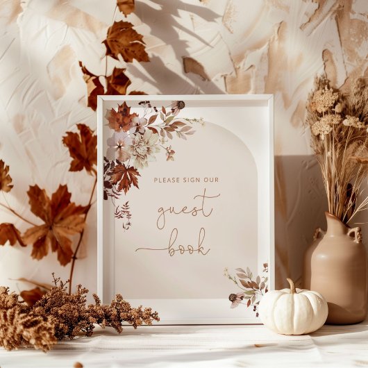 Boho herfst arch Guest book Poster