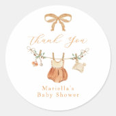 Boho Herfst Baby shower Dank u Sticker (Voorkant)