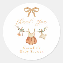 Boho Herfst Baby shower Dank u Sticker
