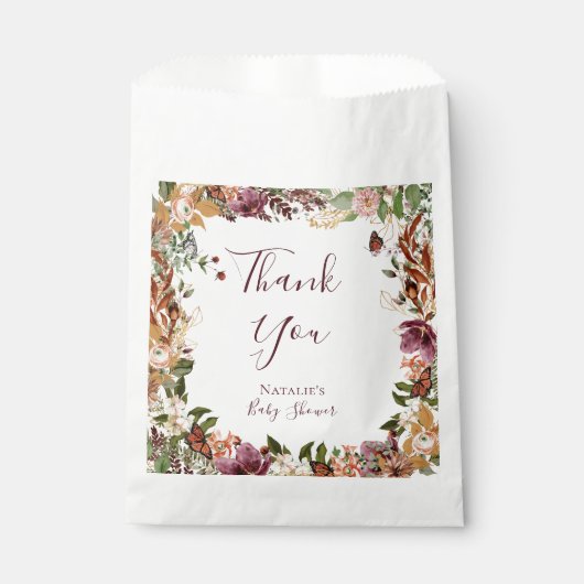 Boho Herfst Baby shower Favor Tassen Bedankzakje (Voorkant)