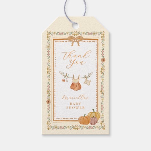 Boho Herfst Baby shower Favoriet Gift Label Cadeaulabel (Voorkant)