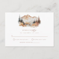 Boho Herfst Berg Bruiloft RSVP Behuizing Kaart