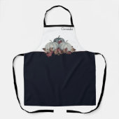 Boho Herfst Blauw Wit Waterverf Pompoen Herfst Schort (Voorkant)