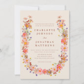 Boho herfst bloem bruiloft kaart (Voorkant)