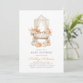Boho Herfst Bloemen Baby shower Kaart (Staand voorkant)