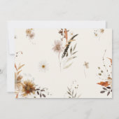 Boho Herfst Bloemen | Beige Horizontaal Save The Date (Achterkant)