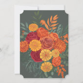 Boho Herfst Bloemen Grens Baby Geboorteaankondigin Kaart (Achterkant)