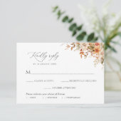 boho herfst bloemen maaltijd keuze RSVP kaart (Staand voorkant)