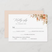 boho herfst bloemen maaltijd keuze RSVP kaart (Voorkant / Achterkant)