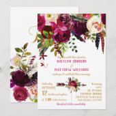 Boho Herfst Bloemen Pijl Boeket Bruiloft Kaart (Voorkant / Achterkant)