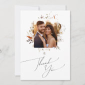 Boho Herfst Bloemen | Platte Foto Bedankkaart (Voorkant)