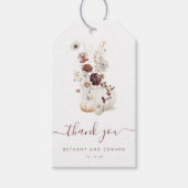 Boho Herfst Bloemen Pompoen bruiloft Cadeaulabel (Voorkant)