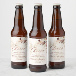 Boho Herfst Bloemen Witte Boog Wedding Bier Etiket