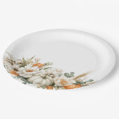 Boho Herfst Bloemenarrangement Papieren Bordje (Gekanteld)