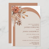 Boho Herfst Bloemenboog Bruiloft Kaart (Voorkant / Achterkant)