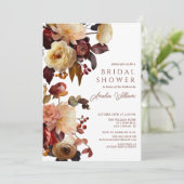 Boho herfst bloemenbruids douche uitnodiging (Staand voorkant)