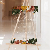 Boho herfst bloemige trouw welkom acryl bord