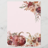 Boho Herfst Bloemige Trouwmenu Menu (Achterkant)