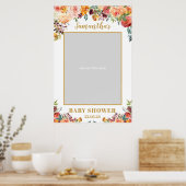 Boho herfst blos oranje bloem fotoprops poster (Keuken)
