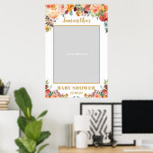 Boho herfst blos oranje bloem fotoprops poster (Thuiskantoor)