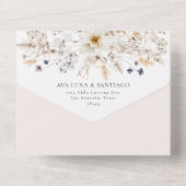 Boho Herfst Botanical All in One Wedding Invite All In One Uitnodiging (Achterkant)