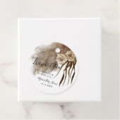 Boho Herfst Botanicals Baby shower Bedankjes Labels (In situ)