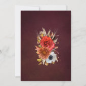 Boho Herfst Bourgogne Bloemen Script 100e Verjaard Kaart (Achterkant)