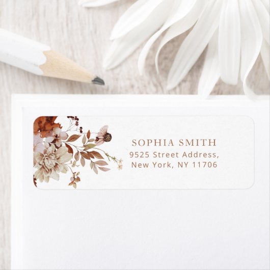 Boho herfst bruiloft retour Adreslabel Etiket (Insitu)