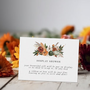 Boho Herfst Bruiloftsshower Display Shower Informatiekaartje