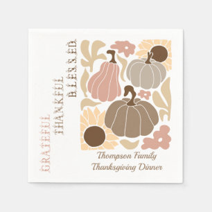 Boho Herfst dankbare gezegende Thanksgiving Servet