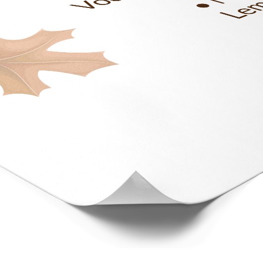 Boho Herfst Dranken Menu Trouw Bord Poster (Hoek)