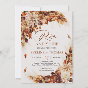 Boho herfst en herfstbloemen roesten en schijnen kaart