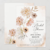 Boho Herfst Floral Bridal Shower Kaart (Voorkant / Achterkant)