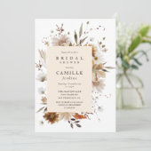 Boho Herfst Floral Bridal Shower Kaart (Staand voorkant)