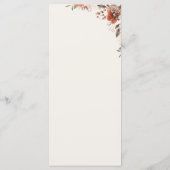 Boho Herfst Floral Brown Laten we eten ivoor bruil Menu (Achterkant)